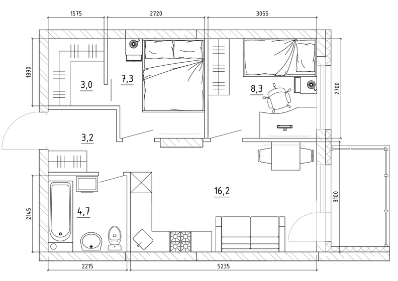50,3 м², 3-комнатная квартира 4 900 000 ₽ - изображение 69
