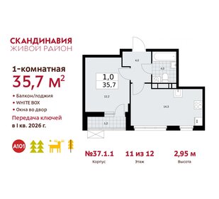 35,7 м², 1-комнатная квартира 12 597 879 ₽ - изображение 18