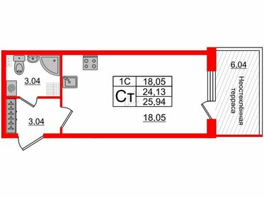 24,1 м², квартира-студия 5 250 052 ₽ - изображение 23