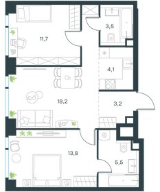 Квартира 60 м², 3-комнатная - изображение 1