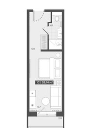 Квартира 26,1 м², 1-комнатные - изображение 1