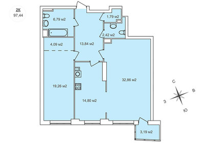 97,8 м², 2-комнатная квартира 18 185 220 ₽ - изображение 41