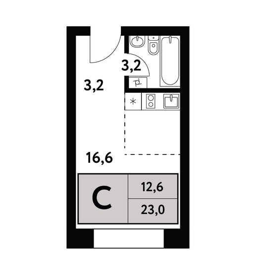 23 м², квартира-студия 11 323 266 ₽ - изображение 1