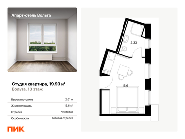 Квартира 19,9 м², студия - изображение 1