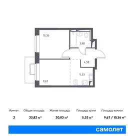 32 м², 1-комнатная квартира 6 499 999 ₽ - изображение 33