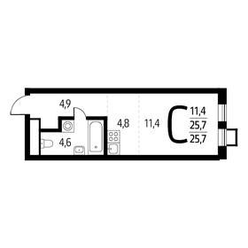 25,7 м², квартира-студия 7 474 260 ₽ - изображение 70