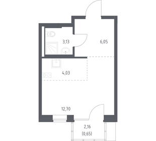 Квартира 26,6 м², студия - изображение 1