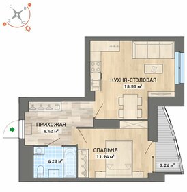 Квартира 46,4 м², 1-комнатная - изображение 1