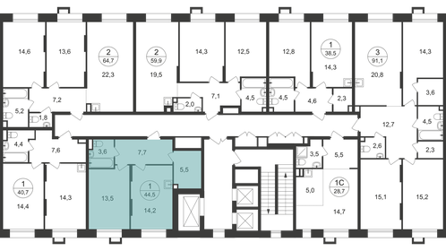 45 м², 1-комнатная квартира 12 000 000 ₽ - изображение 22