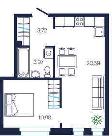 55 м², 1-комнатная квартира 5 500 000 ₽ - изображение 73