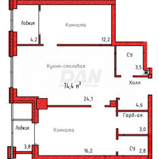 Квартира 70 м², 2-комнатные - изображение 2