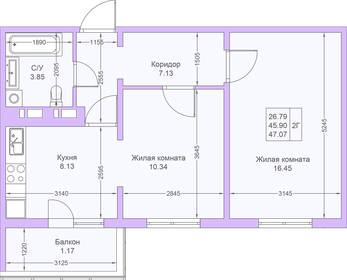 46 м², 2-комнатная квартира 9 190 000 ₽ - изображение 26