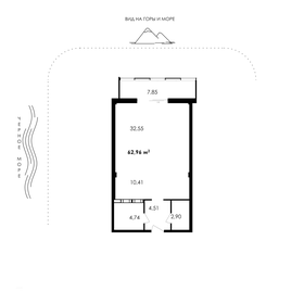 Квартира 63 м², 1-комнатные - изображение 1