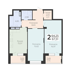 72,9 м², 2-комнатная квартира 7 350 000 ₽ - изображение 93