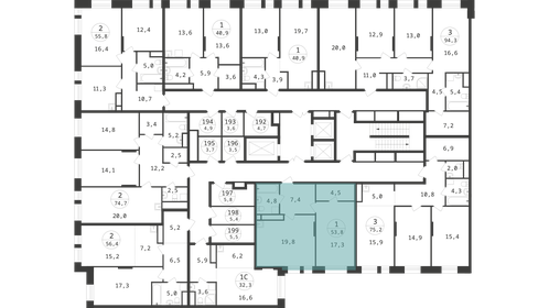 Квартира 53,8 м², 1-комнатная - изображение 2