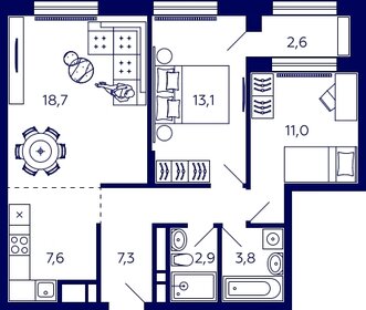 Квартира 65,6 м², 2-комнатная - изображение 1