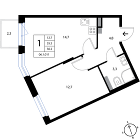 32,3 м², 1-комнатная квартира 5 700 000 ₽ - изображение 44