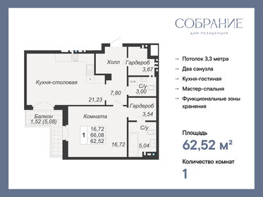 54,9 м², 1-комнатная квартира 18 103 800 ₽ - изображение 30