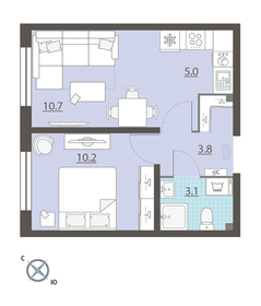 32,8 м², 1-комнатная квартира 4 036 761 ₽ - изображение 9