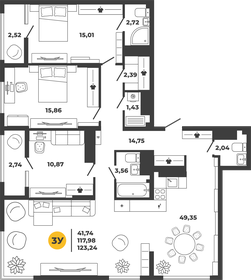 117,9 м², 4-комнатная квартира 10 378 720 ₽ - изображение 23