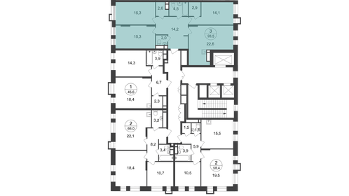 93,4 м², 3-комнатная квартира 17 490 000 ₽ - изображение 44