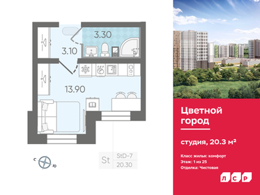 Квартира 20,3 м², студия - изображение 1