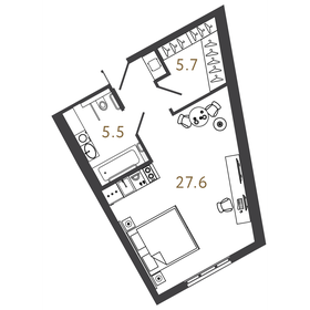 42,3 м², 1-комнатная квартира 13 500 000 ₽ - изображение 159