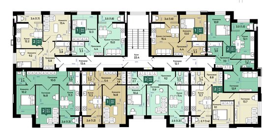 55,5 м², 2-комнатная квартира 5 716 500 ₽ - изображение 12