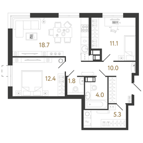 63,3 м², 2-комнатная квартира 18 090 000 ₽ - изображение 68