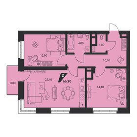 81 м², 2-комнатная квартира 11 000 000 ₽ - изображение 79