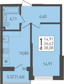 Квартира 38,1 м², 1-комнатная - изображение 1