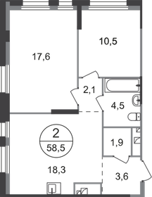 57,6 м², 2-комнатная квартира 13 541 294 ₽ - изображение 13