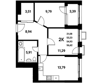 56,4 м², 2-комнатная квартира 8 506 722 ₽ - изображение 10