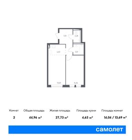 Квартира 45 м², 1-комнатная - изображение 1