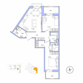 62,5 м², 2-комнатная квартира 13 150 000 ₽ - изображение 44