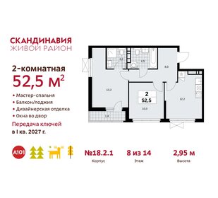 52,1 м², 2-комнатная квартира 14 258 639 ₽ - изображение 23