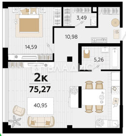 Квартира 75 м², 2-комнатная - изображение 1