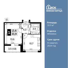 Квартира 33,9 м², 1-комнатная - изображение 1