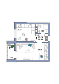 59,7 м², 2-комнатная квартира 6 400 000 ₽ - изображение 12