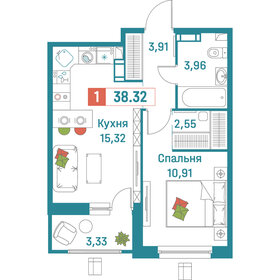 38,3 м², 1-комнатная квартира 7 447 342 ₽ - изображение 21