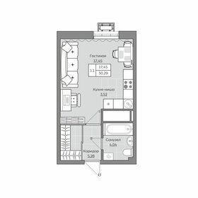 29 м², квартира-студия 6 000 000 ₽ - изображение 61