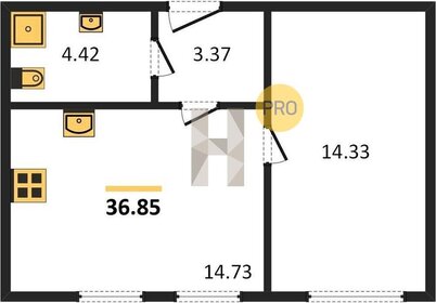 Квартира 36,6 м², 1-комнатная - изображение 1