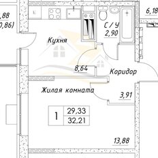 Квартира 32,2 м², 1-комнатная - изображение 4