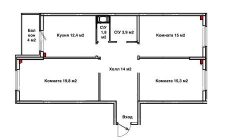 Квартира 86,2 м², 3-комнатная - изображение 1