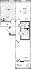 Квартира 53,6 м², 2-комнатная - изображение 1