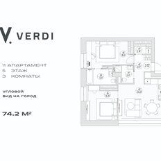 Квартира 74,2 м², 2-комнатные - изображение 2