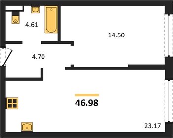 Квартира 47 м², 1-комнатная - изображение 1