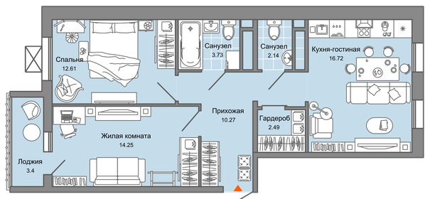 64 м², 3-комнатная квартира 6 209 545 ₽ - изображение 27