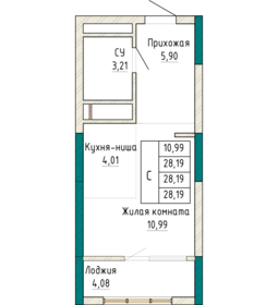 28,4 м², квартира-студия 5 538 000 ₽ - изображение 20