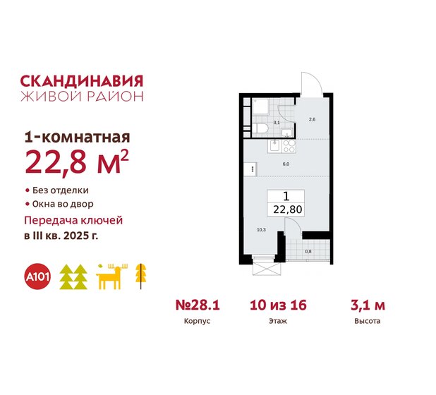 22,8 м², квартира-студия 7 809 150 ₽ - изображение 28